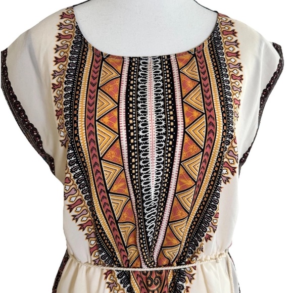 Papaya Dress Tunic African Dashiki Print Women's Size M Festival Boho Hippie - Picture 2 of 6